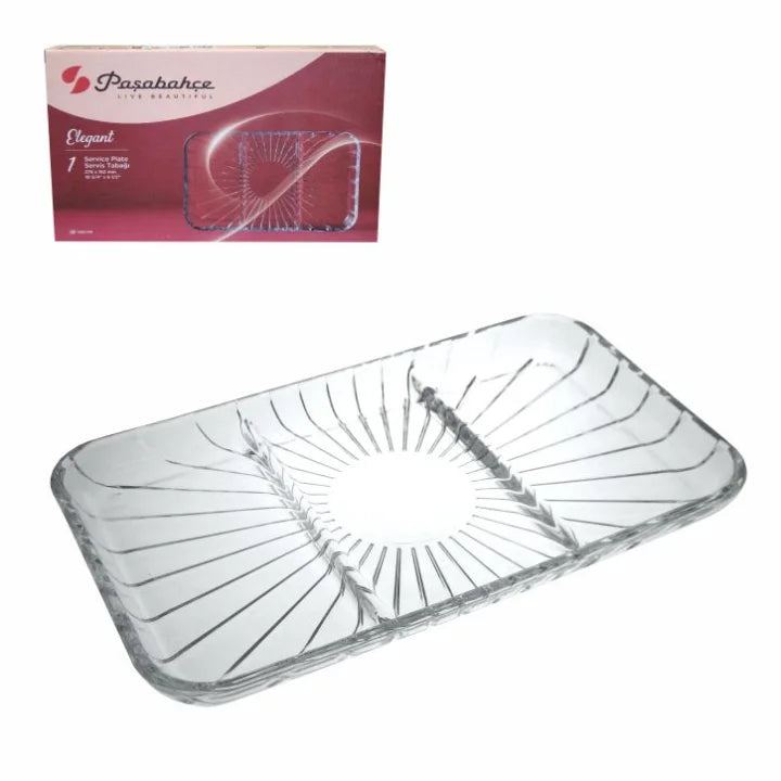 Pasabahce Elegant glazen serveerschaal | 3 vaks
