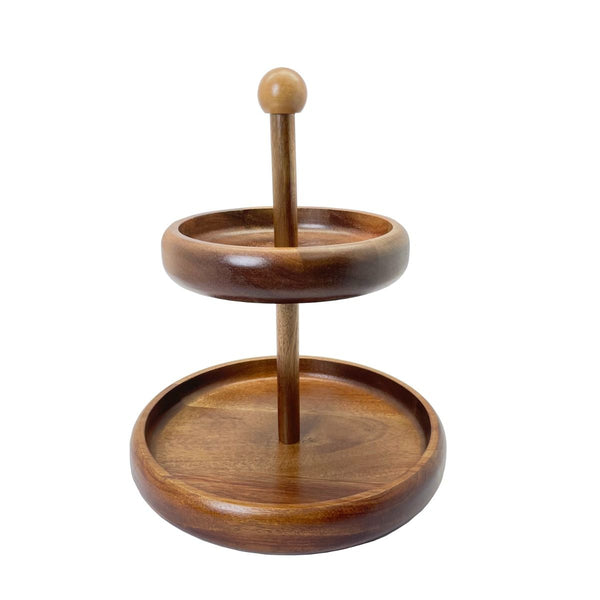 Acacia Etagère 2-laags | Ø25 & Ø30 cm