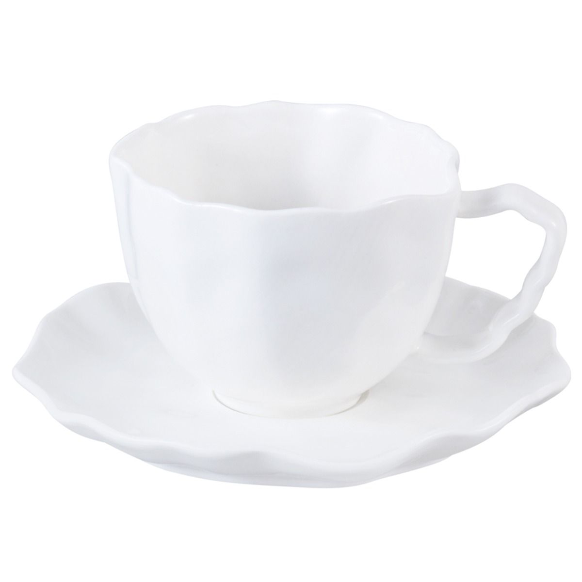 Bricard Angles Koffieset 12-delig | Wit Porselein | 6 Kopjes & Schotels