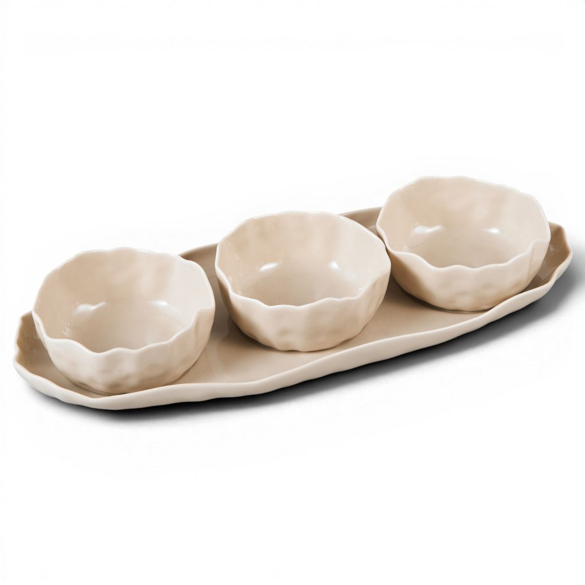 Bricard Angles Schaaltjesset – Taupe Porselein 4-delig