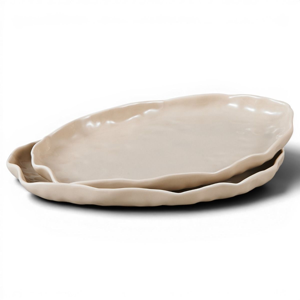 Bricard Angles Serveerschalenset – Taupe Porselein 2-delig