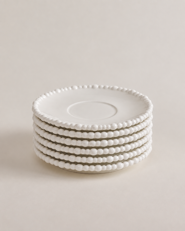 Pearly schotels set – 6 stuks – Wit