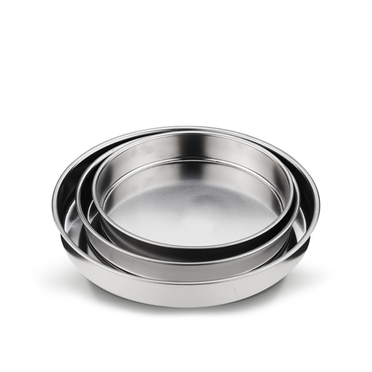 Ronde rvs ovenschaal inox | 3-delig | 28/32/36 cm