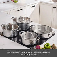 Karaca Powersteel 316+ Enzo 8-delige rvs pannenset