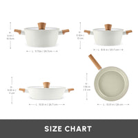 Karaca Swiss Crystal Almond 7-delige pannenset | Crème