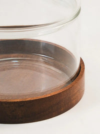 Cavo glazen opbergpot met acacia houten deksel en houder – 3-Laags