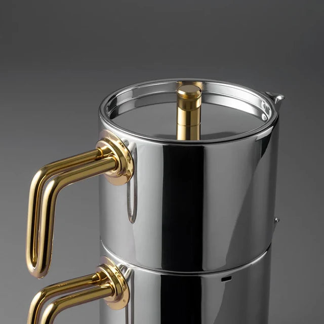 Jumbo Metalix Midi inductie theepot – Titanium goud – 1,2 + 0,9 Liter