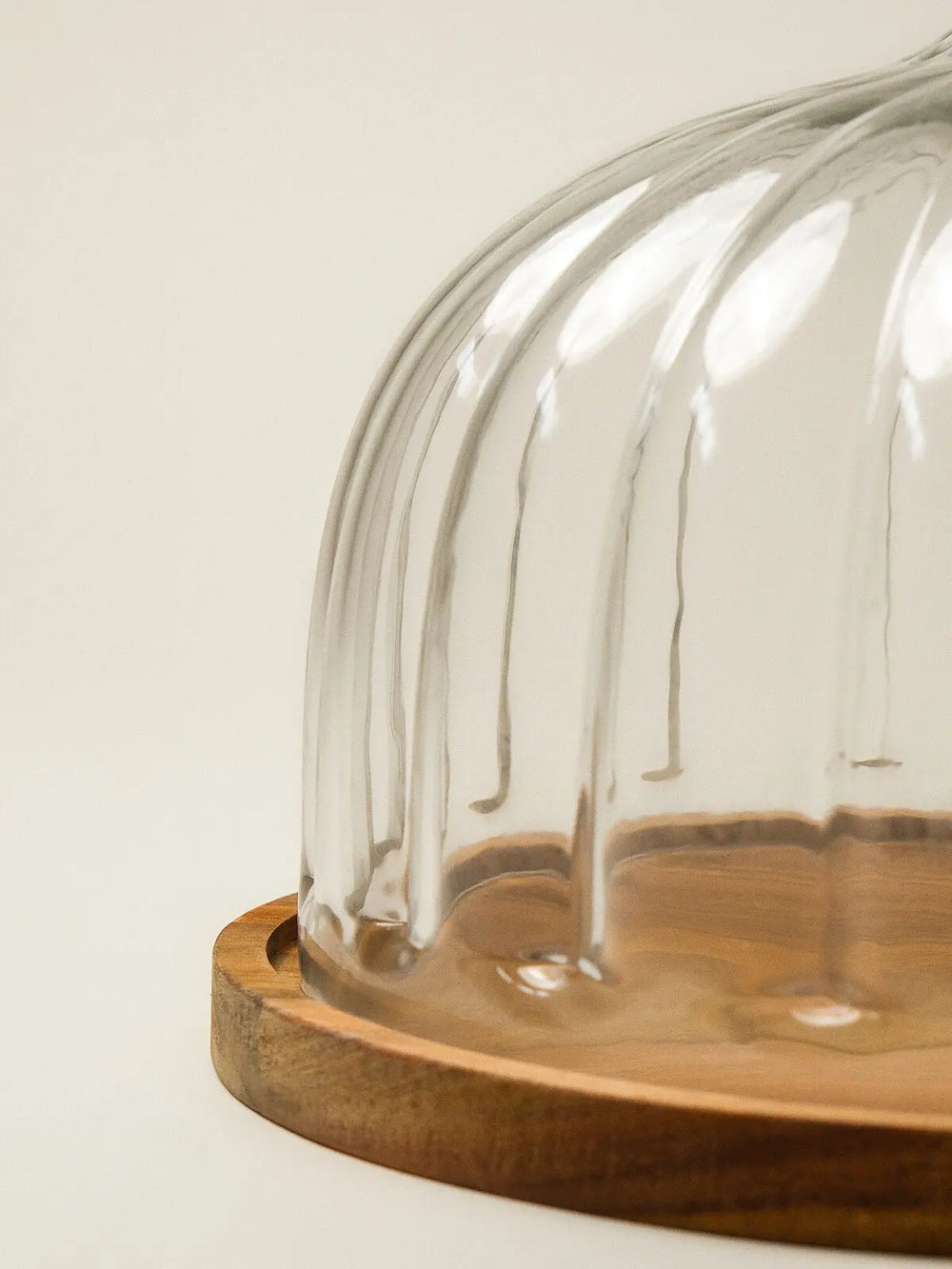 Pompoen borosilicaat acacia houten taartplateau