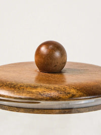 Cavo glazen opbergpot met acacia houten deksel en houder – 3-Laags