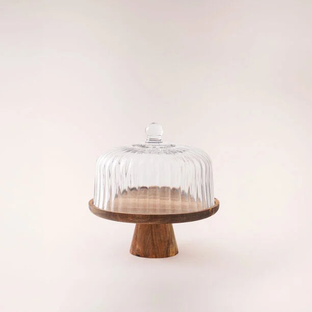 Borosilicaat acacia houten taartplateau