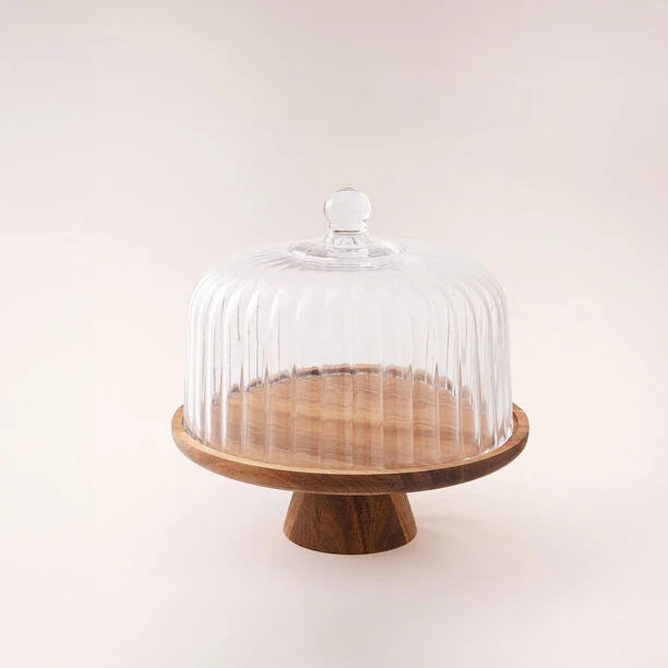 Borosilicaat acacia houten taartplateau