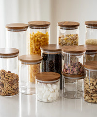 Voorraadpot classic met acaciahouten deksel | 2 stuks | 1500 ml