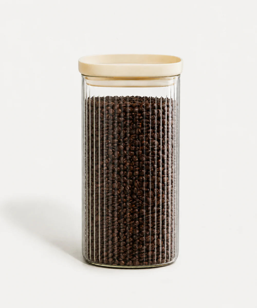 Quadro Stripe Geribbelde Glazen Voorraadpot 2000 ml