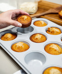 Keramische muffinvorm beige – 12-Vaks, PFAS-vrij, Antiaanbak