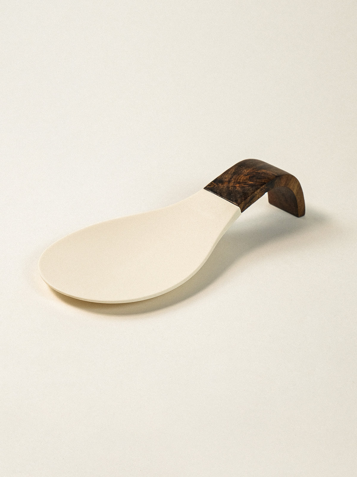 Lino acacia en siliconen lepelhouder | Crème