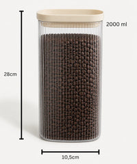 Quadro Stripe Geribbelde Glazen Voorraadpot 2000 ml
