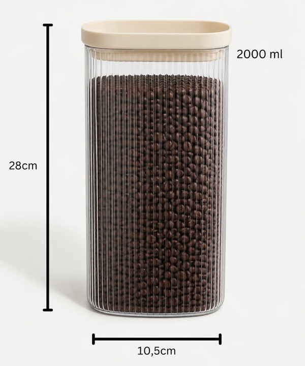 Quadro Stripe Geribbelde Glazen Voorraadpot 2000 ml