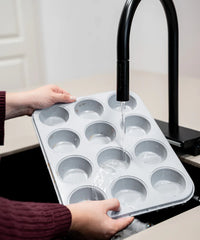 Keramische muffinvorm beige – 12-Vaks, PFAS-vrij, Antiaanbak