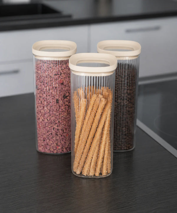 Quadro Stripe Geribbelde Glazen Voorraadpot 2000 ml