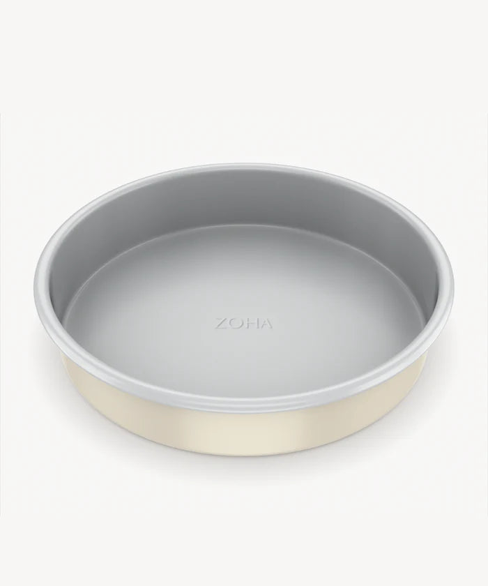 Ronde keramische bakvorm beige – Antiaanbak