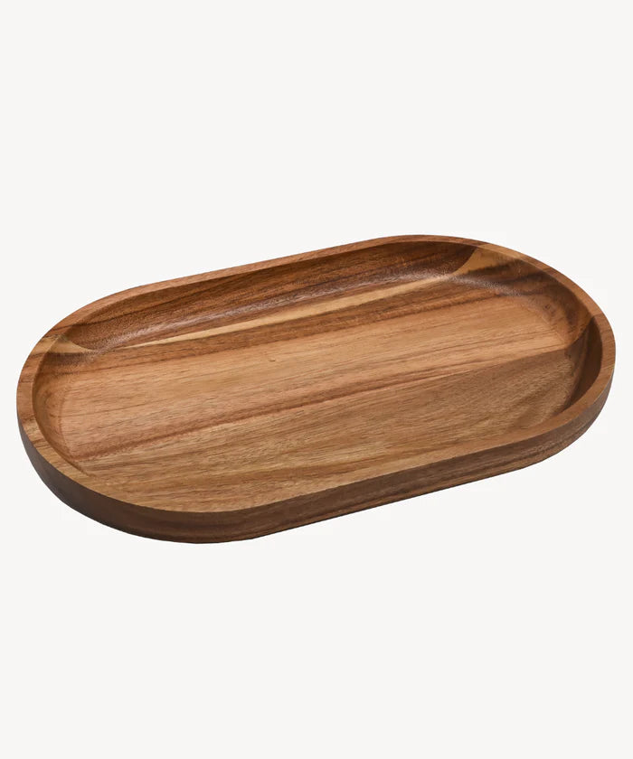 Lumo acaciahouten dienblad ovaal – Houten serveerplank 34 cm