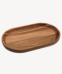 Lumo acaciahouten dienblad ovaal – Houten serveerplank 34 cm