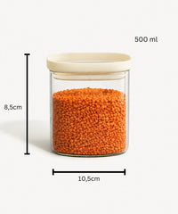 Quadro Glazen Voorraadpot 500 ml | Borosilicaatglas | Luchtdicht