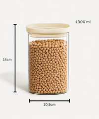 Quadro Glazen Voorraadpot 1000 ml | Borosilicaatglas | Luchtdicht