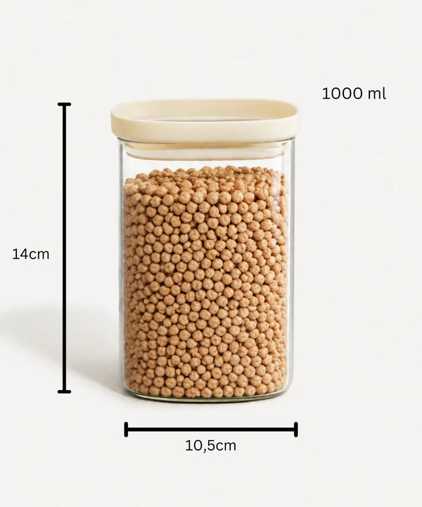 Quadro Glazen Voorraadpot 1000 ml | Borosilicaatglas | Luchtdicht