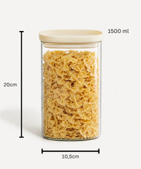 Quadro Glazen Voorraadpot 1500 ml | Borosilicaatglas | Luchtdicht