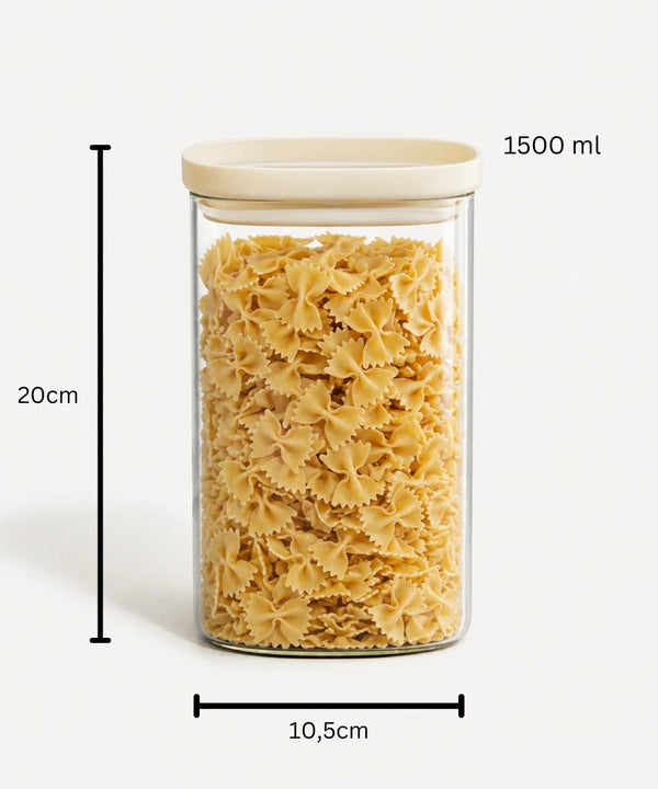 Quadro Glazen Voorraadpot 1500 ml | Borosilicaatglas | Luchtdicht