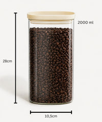 Quadro Glazen Voorraadpot 2000 ml | Borosilicaatglas | Luchtdicht