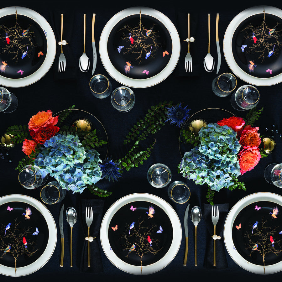 Karaca Fine Pearl Grace Black 58-delig parelmoer serviesset, voor 12 personen