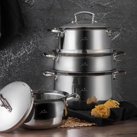 Jumbo Flame 5-Ply 8-delige premium pannenset