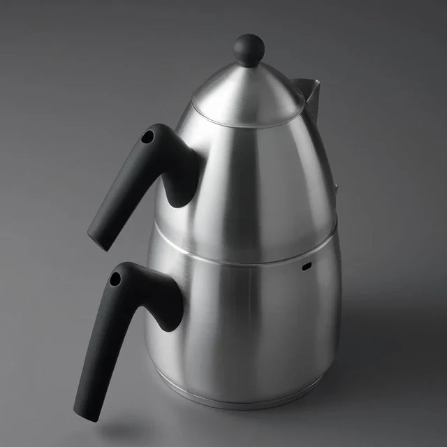Jumbo Steel Mat 18/10 RVS theepot – Inductiegeschikt – 2+1 Liter