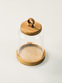 Lily bewaarpot met acacia houten deksel en onderzetter | 3 stuks