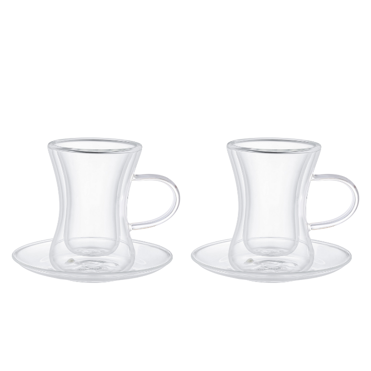 Schäfer Atea dubbelwandige theeglazen | 4-delig | 80 ml