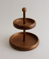 Acacia Etagère 2-laags | Ø25 & Ø30 cm