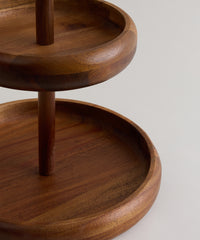 Acacia Etagère 2-laags | Ø25 & Ø30 cm