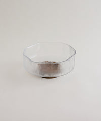 Dia Glazen Schaal met Acaciahouten Voet 20,5cm