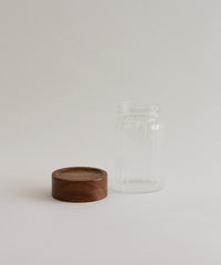 Space Stripe Kruidenpotjes Set van 6 | Geribbeld Glas & Acaciahouten Schroefdeksel