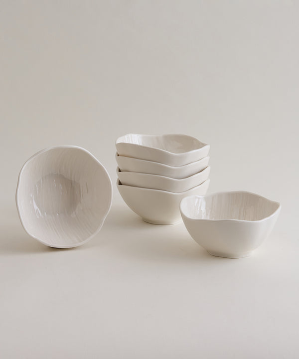 Fiora Snackschalen 6-delig | Ø11,7 cm | Wit Keramiek