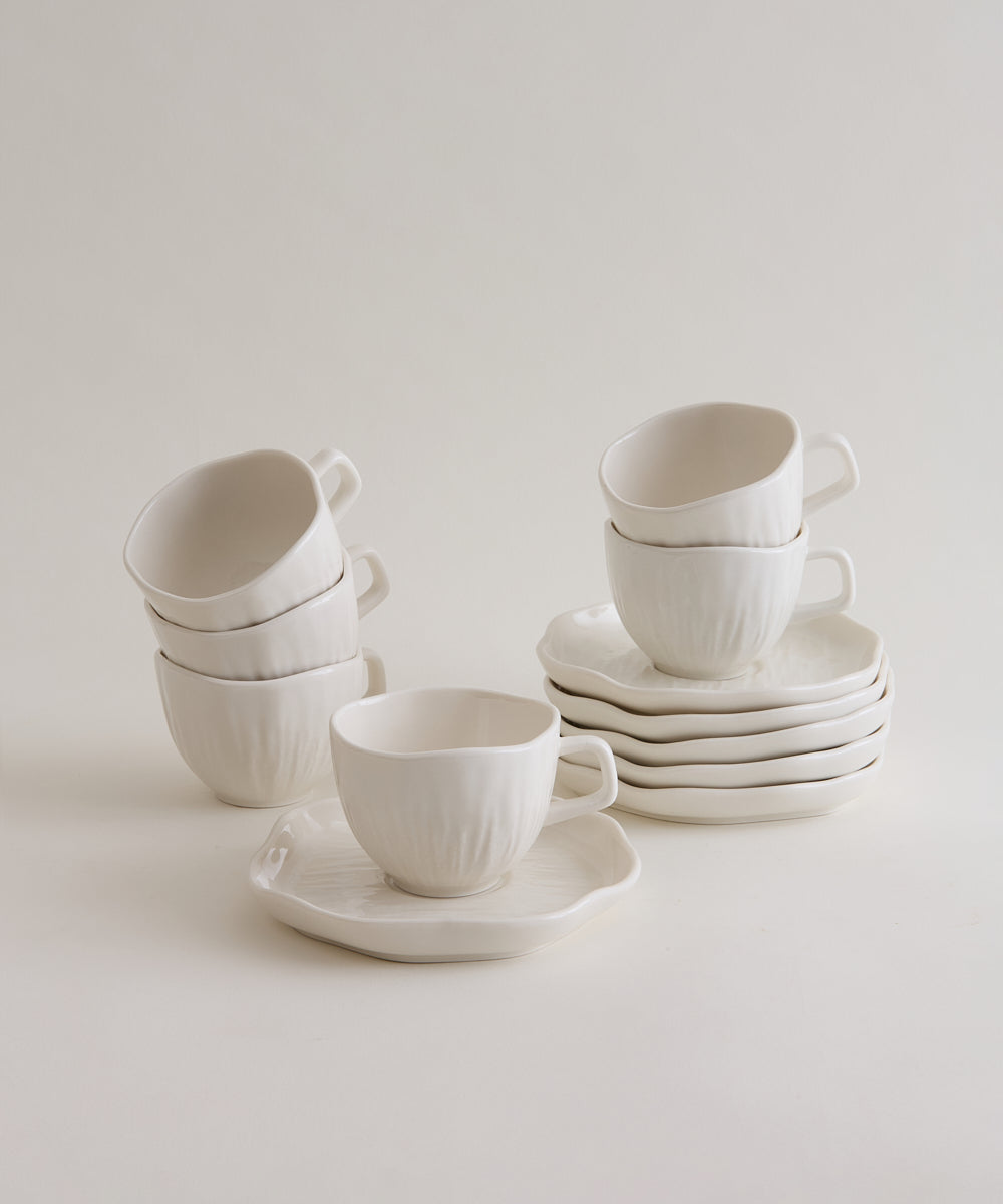 Fiora espressokopjes set voor 6 personen wit