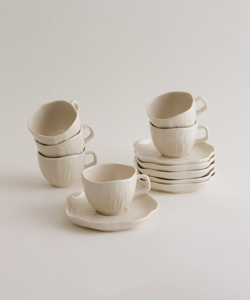 Fiora espressokopjes set voor 6 personen beige