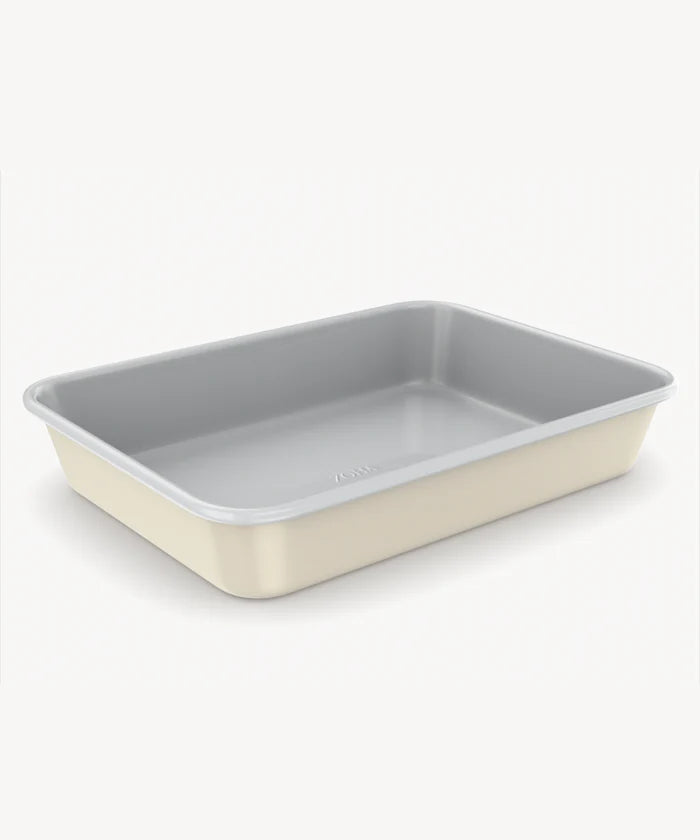 Rechthoekige keramische bakplaat beige – Antiaanbak