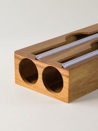 Makai acacia houten folie- en vershoudfolie dispenser