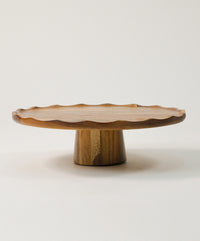 Acacia houten taartplateau wave | 30 cm