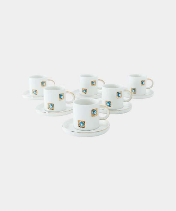 Bricard Yadigar 12-delige espressoset | Nazar | Wit-goud