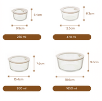 Glazen Vershouddoos met Luchtventiel – Borosilicaatglas BPA-vrij Beige-transparant