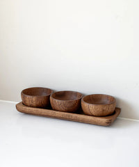 Bedum acaciahouten mini schaaltjes set – 3-delig